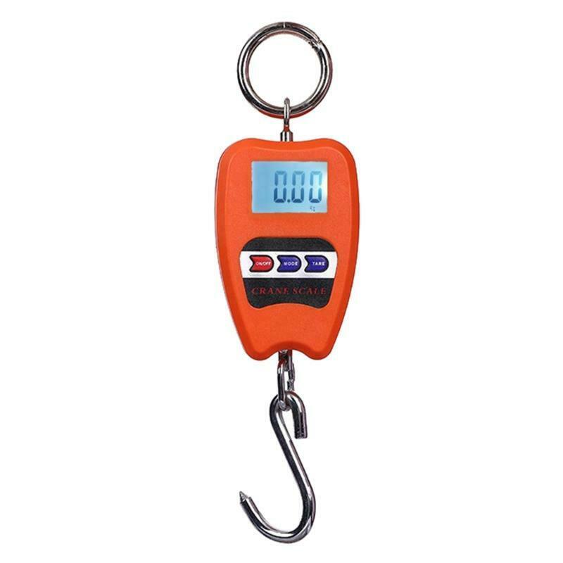 Digital Hanging Scale Handheld 200Kg Mini Crane Scale w/ Hooks for Farm Hunting