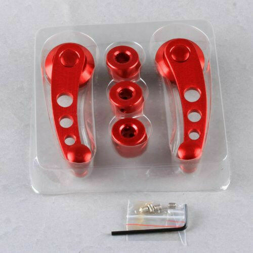 New Red Billet Aluminum Car Window Winders/Door Cranks Handles Universal Kit L/R