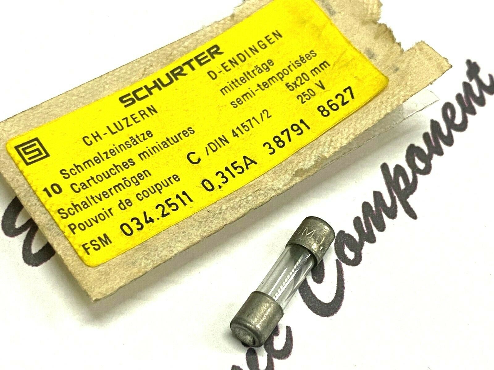 5pcs - SCHURTER FSM 034.2511 0.315A 315mA 250V 5x20mm Fuse