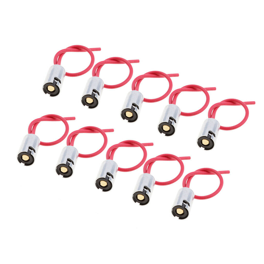 10pcs BA9S Female Socket Adapter Wiring Harness For Automotive Lights