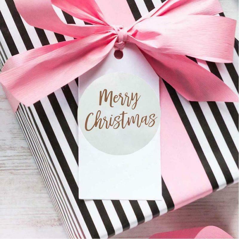 500pcs Round Transparent Merry Christmas Stickers Envelope Gift Cards Seal Label