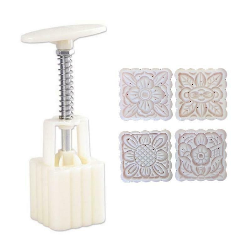 125g 4pcs Flower stamps Square Moon Cake Mould
