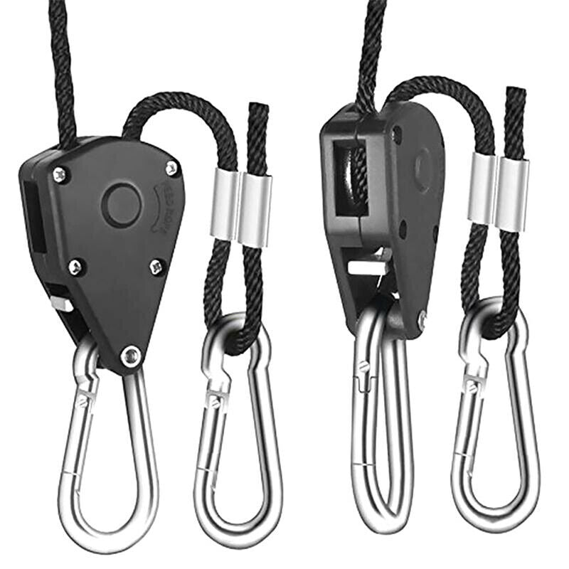 2Pcs Adjustable Light Lifters Hangers Rope Ratchet Lights Lifters ReflectorBDAU