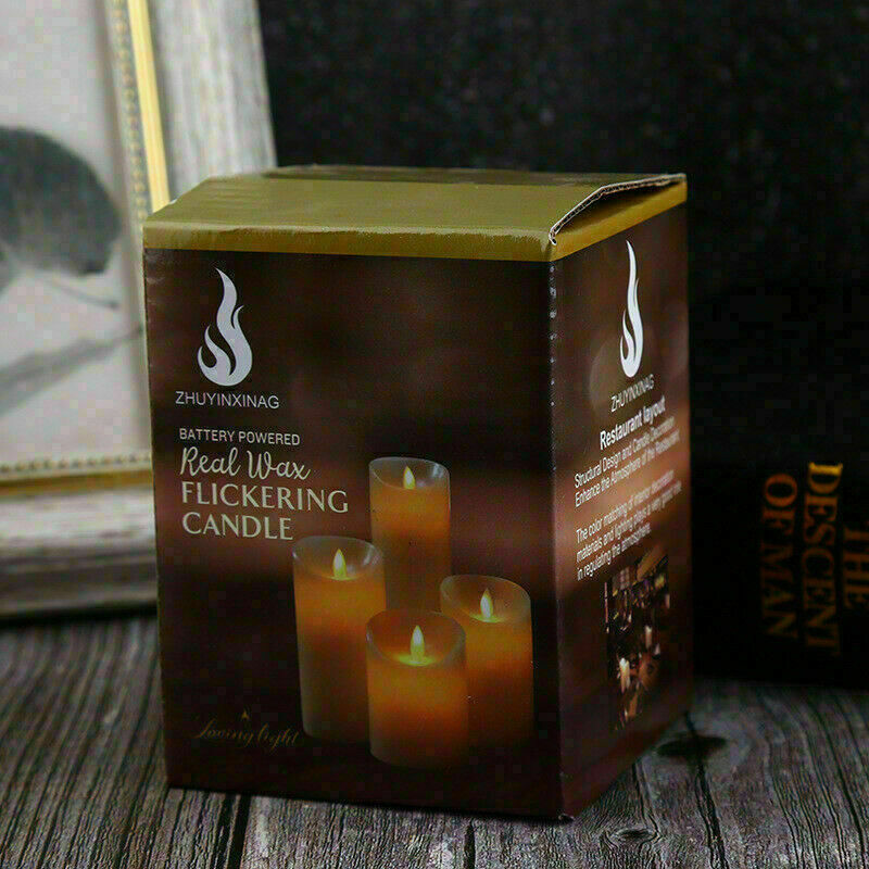 2pcs Novelty Place Flickering LED Candles Swinging Frame Realistic Flameles