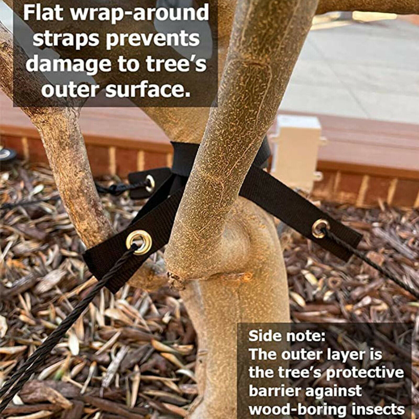 7.8 Inch Garden Stakes Anchors with 3 Tree Strap for Plant Support Fixation
