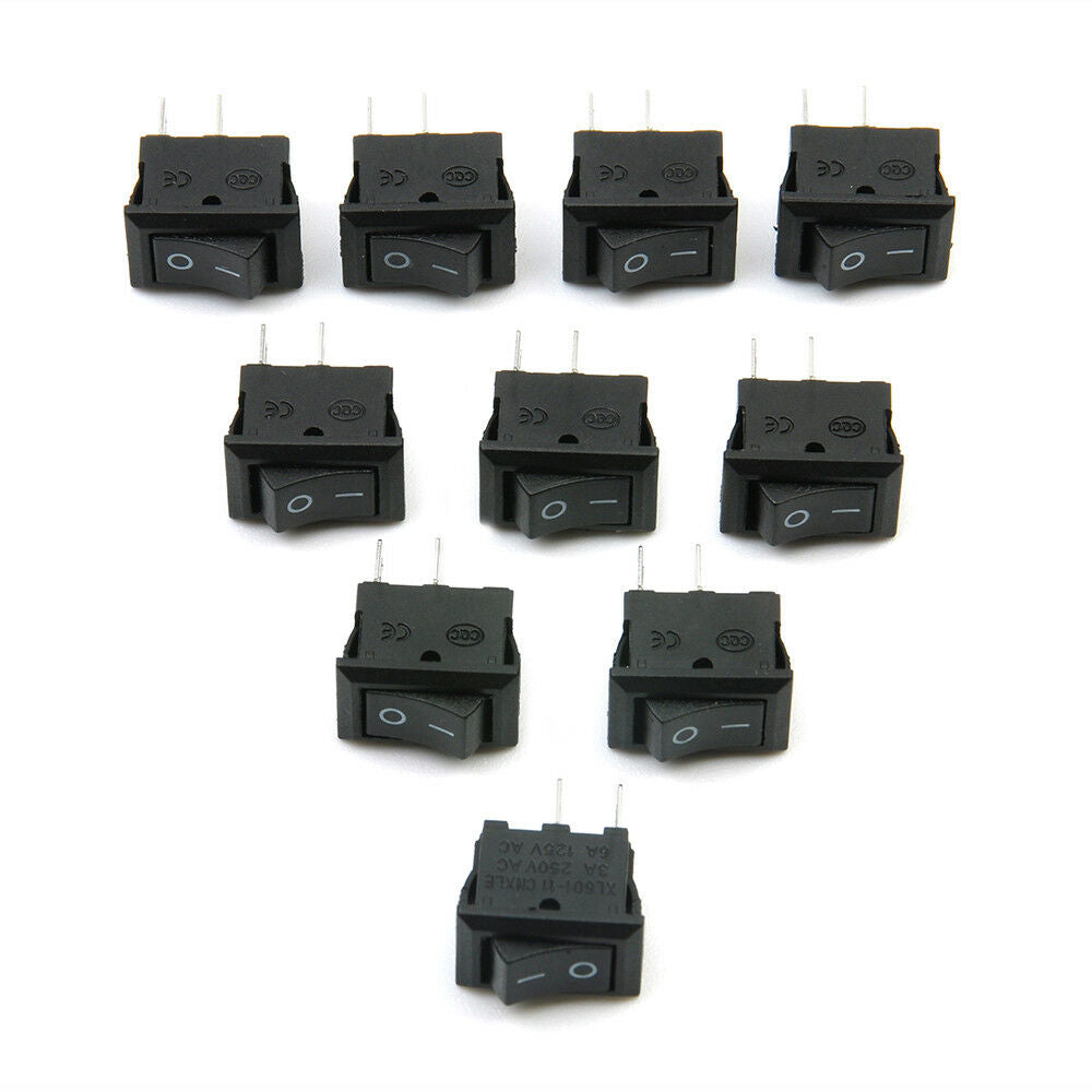 10PCS Car Truck Boat Round Rocker 12V 16A 2-Pin ON/OFF Toggle SPST Switches Tool