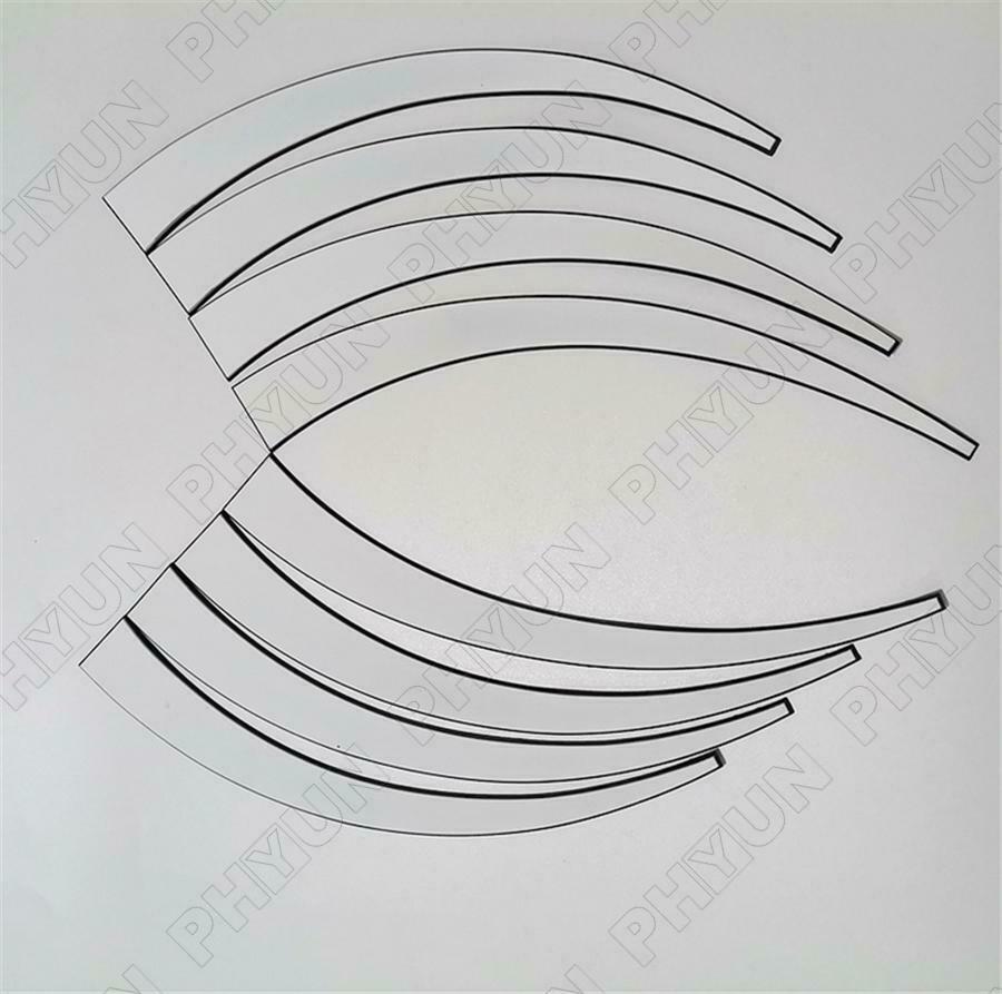 8x Car Tires Decals Decoration Stickers Kit White Rubber Blade Style Decoration