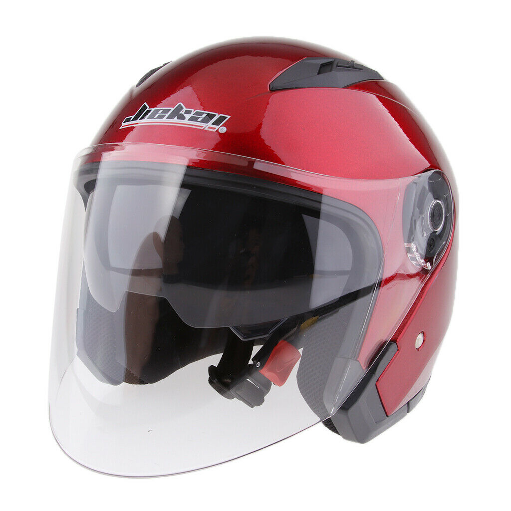 Motorcycle 3/4 Open Face Helmet Double Face Mirror Helmet Flip up Sun Shield