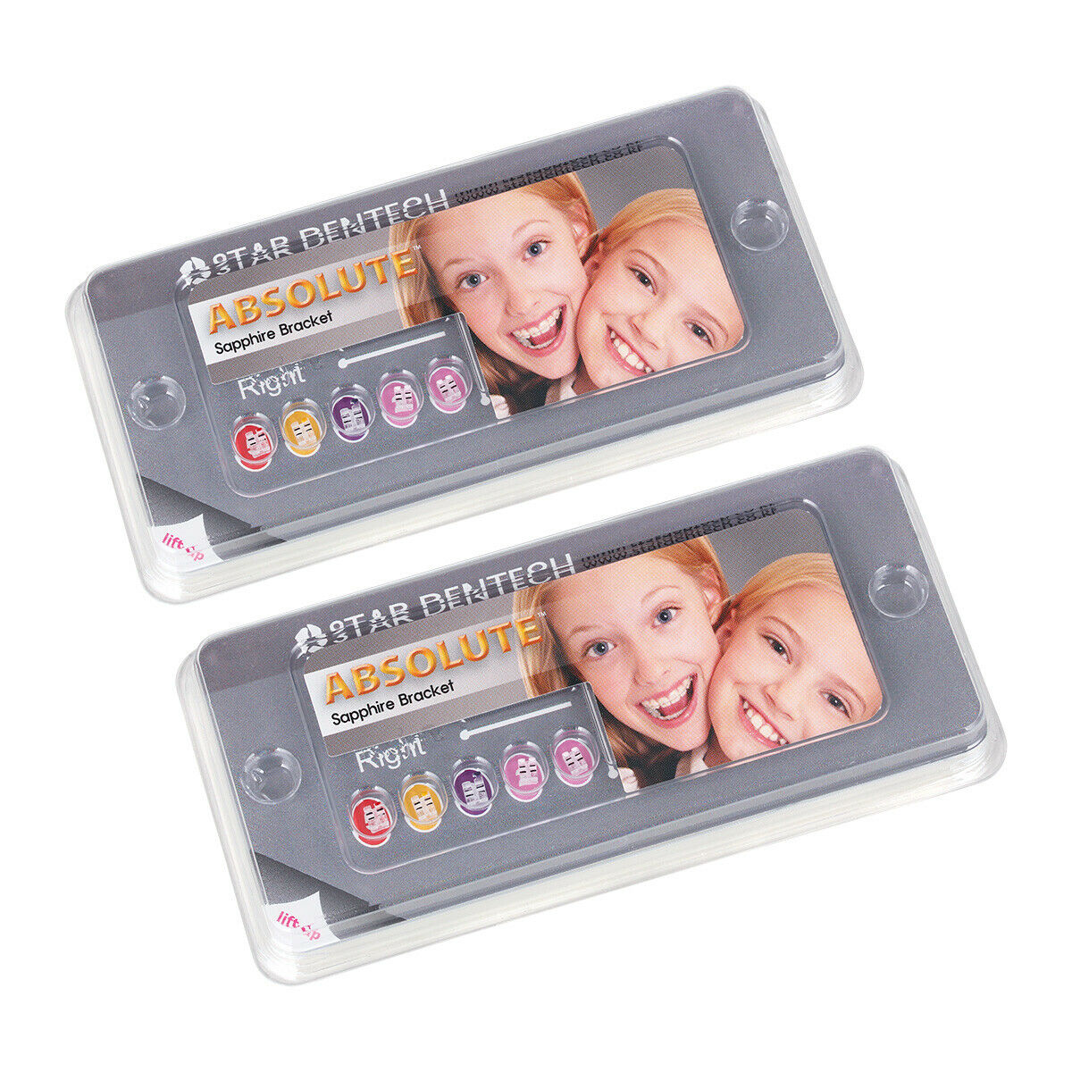 Dental Orthodontic Monocrystalline Sapphire Ceramic Brackets  MBT 022" 3 Hooks