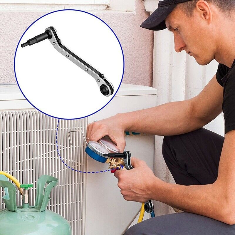 3/16 To 1/4 Ratchet Wrench, 3/8 To 5/16 Service Wrench,Suitable for Air ConditK8