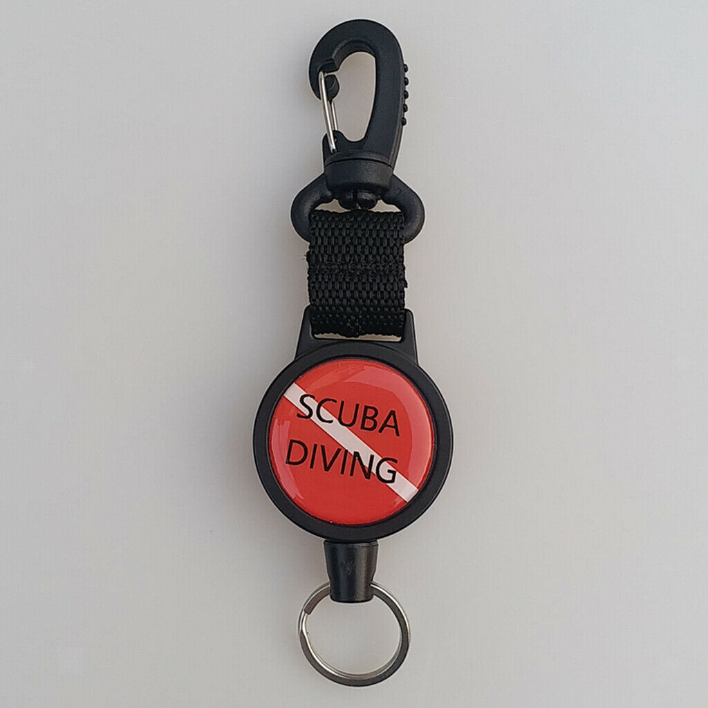 2pcs Scuba Diving Retractor Extends 40'' Dive Extendable Lanyard Hook 11lbs