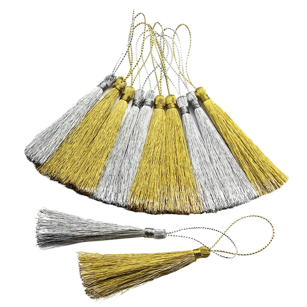 30x 8cm Tassels Key Chain Pendant Silk Trim Craft Keyring Jewelry Making DIY