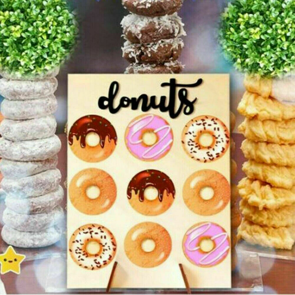 Donut Wall Stand Wooden Sweet Doughnut Holds Party Wedding DIY Storage Rack