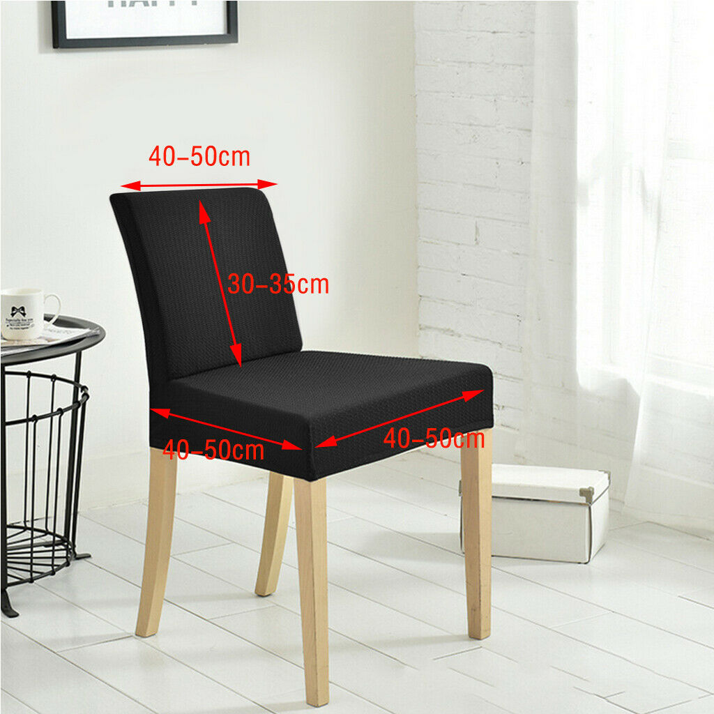 3Pcs Black Universal Low Short Back Chair Stool Seat Cover with Elastic Band for