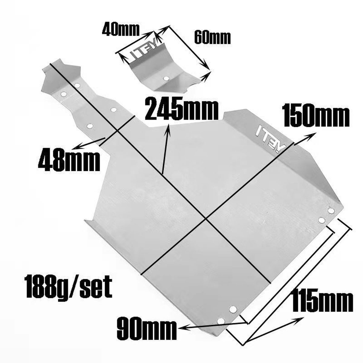 Stainless Chassis Armor Guard Axle Protect Skid Plate For 1/10 Axial YETI 90026