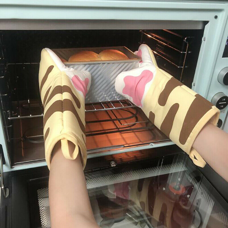 1Pc Orange Cat Claw Anti-Scald Cotton Glove For Microwave Oven And Baking.l8