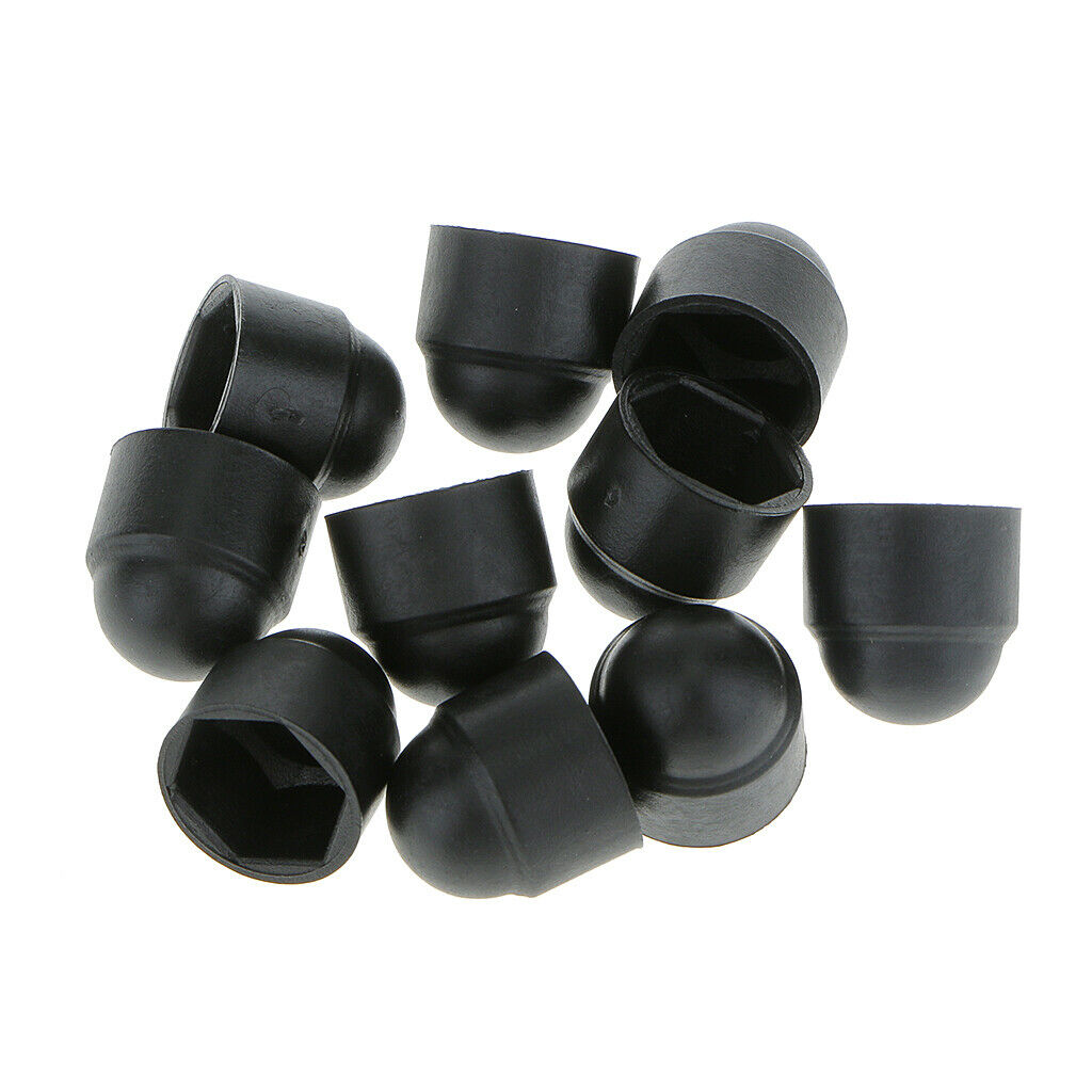 100pcs/lot Black Dome Hex Bolt Nut Protective Caps Covers M6 10x13mm