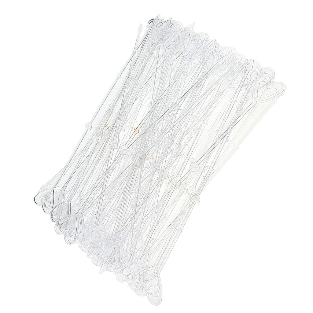 80pcs 13" Plastic Heart Head Floral Picks Card Holder for Flower Arrangement