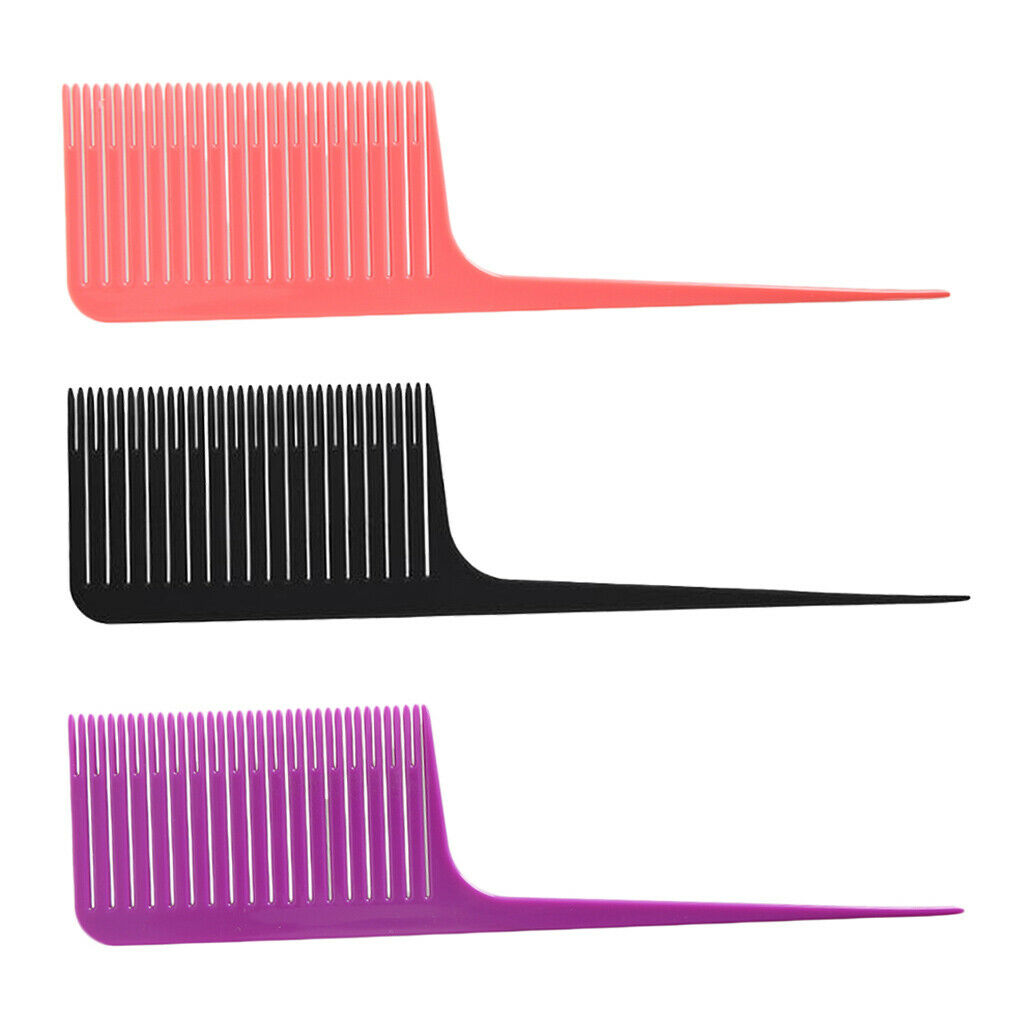 3x Antistatic Weave Highlight Hair Combs Rat Tail Tapered Dye Teasing Comb