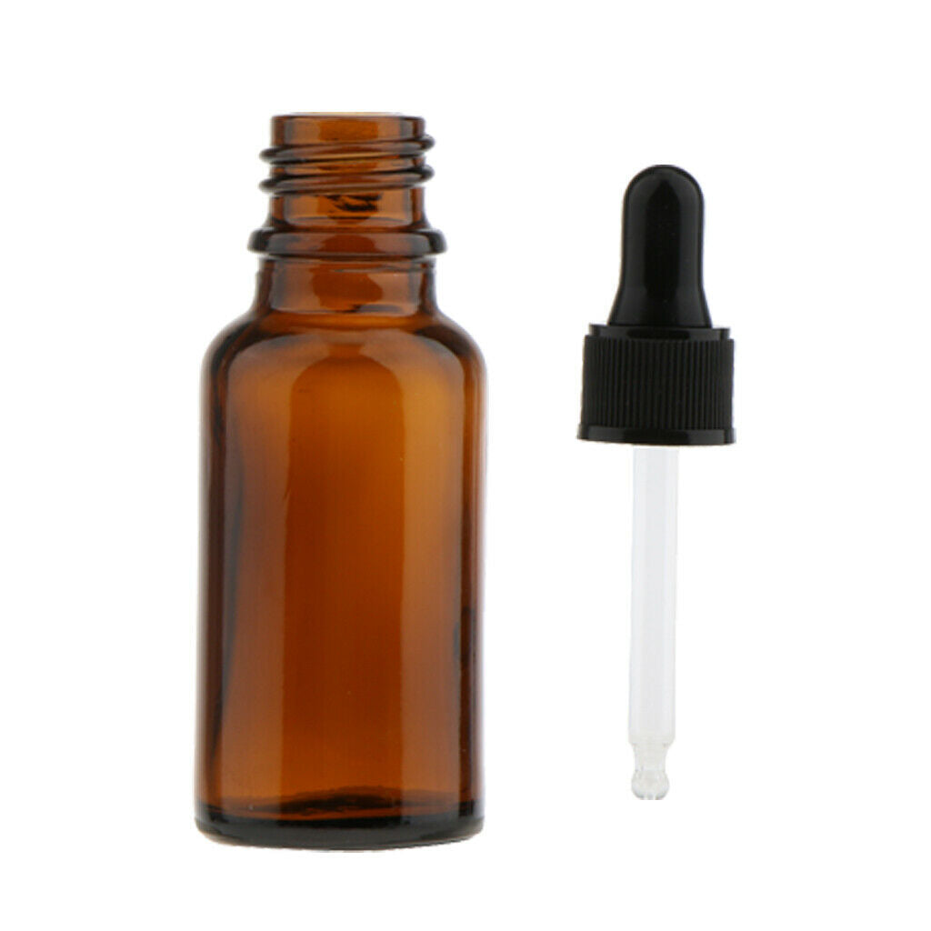 12pcs Mini Amber Glass Essential Oil Dropper Bottles For Aromatherapy Cosmetics