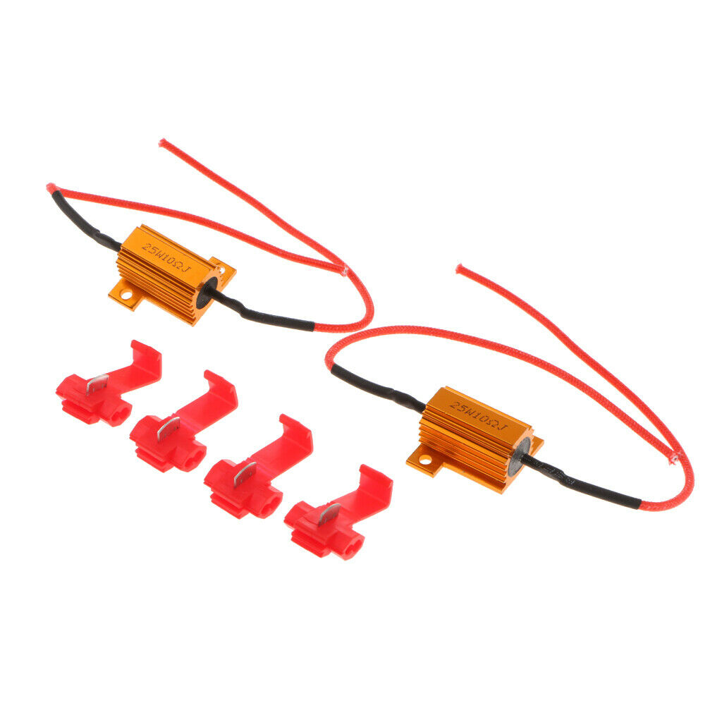 2Pcs12V 25W 10 Ohm LED Load Resistors Flashing Flashing Fix Flash