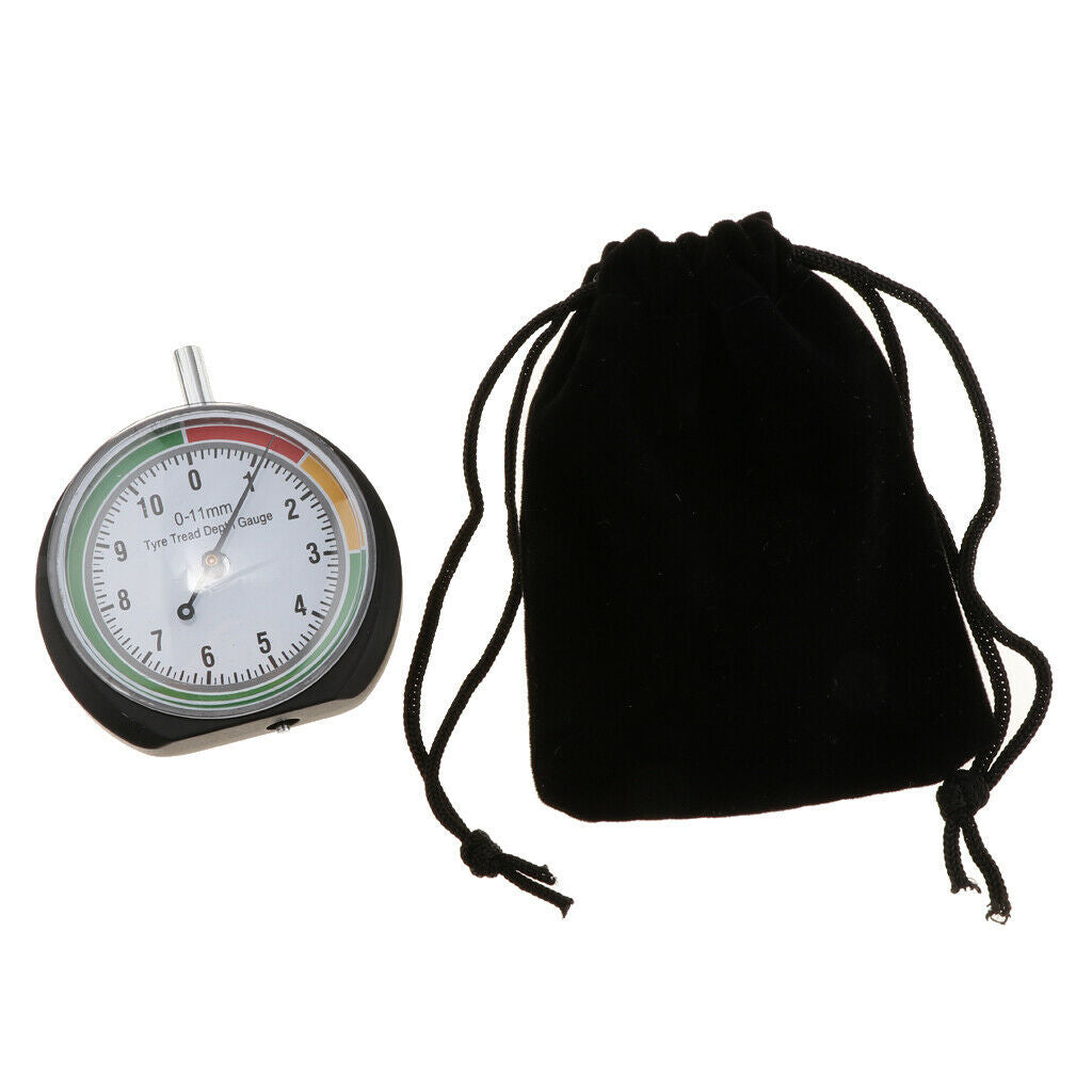 Stainless Steel 0-11mm Tyre Tread Depth Gauge Car Motorcycle Wheel Measure