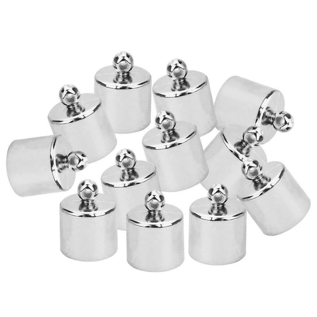100Pcs DIY Jewelry Bead Caps Cord End Caps Tassel Crimp Connector White 6mm