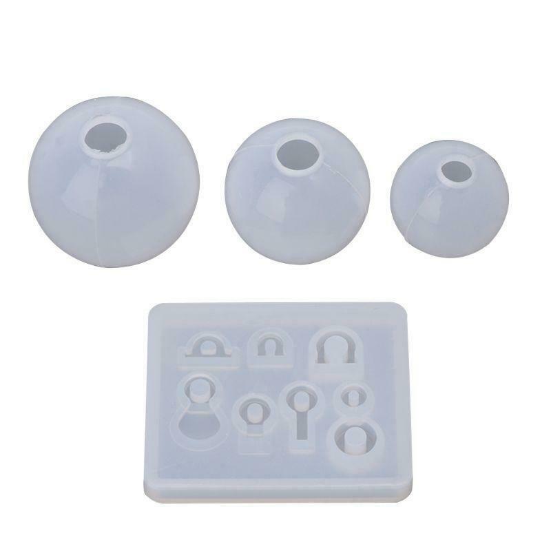 4 Pcs/set Spherical Crystal Epoxy Silicone Mold DIY Handmade Jewelry Pendant Set