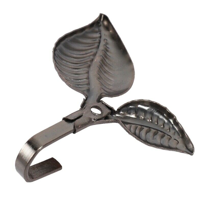 2 x Iron Leaf Shaped Curtain Tie backs Holders Wall Hooks Home Decor, Red BronY6