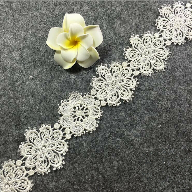 6 Yards mixed Flowers Lace embroidery Decorative Wedding clothing accesories