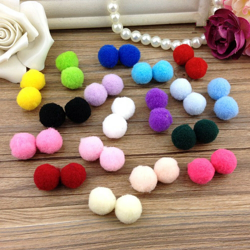 100x Assorted Colours Wool Felt Ball Pom Poms Jewelry Beads Wedding Decor 10mm