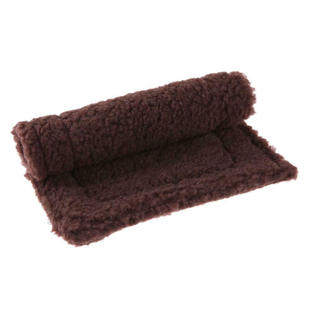Plush Pet Hamster Cushion Mat Squirrel Blanket Guinea Pig Bed (Dark Brown)
