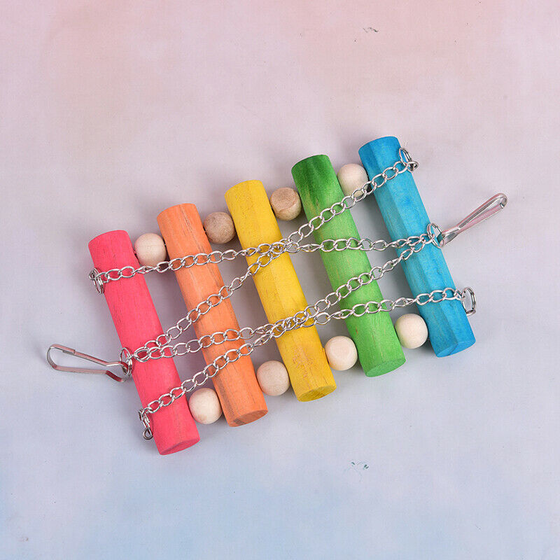 Bird Hanging Swing Toys Wood Parrot Parakeet Perches Finches Pets Access*.l8