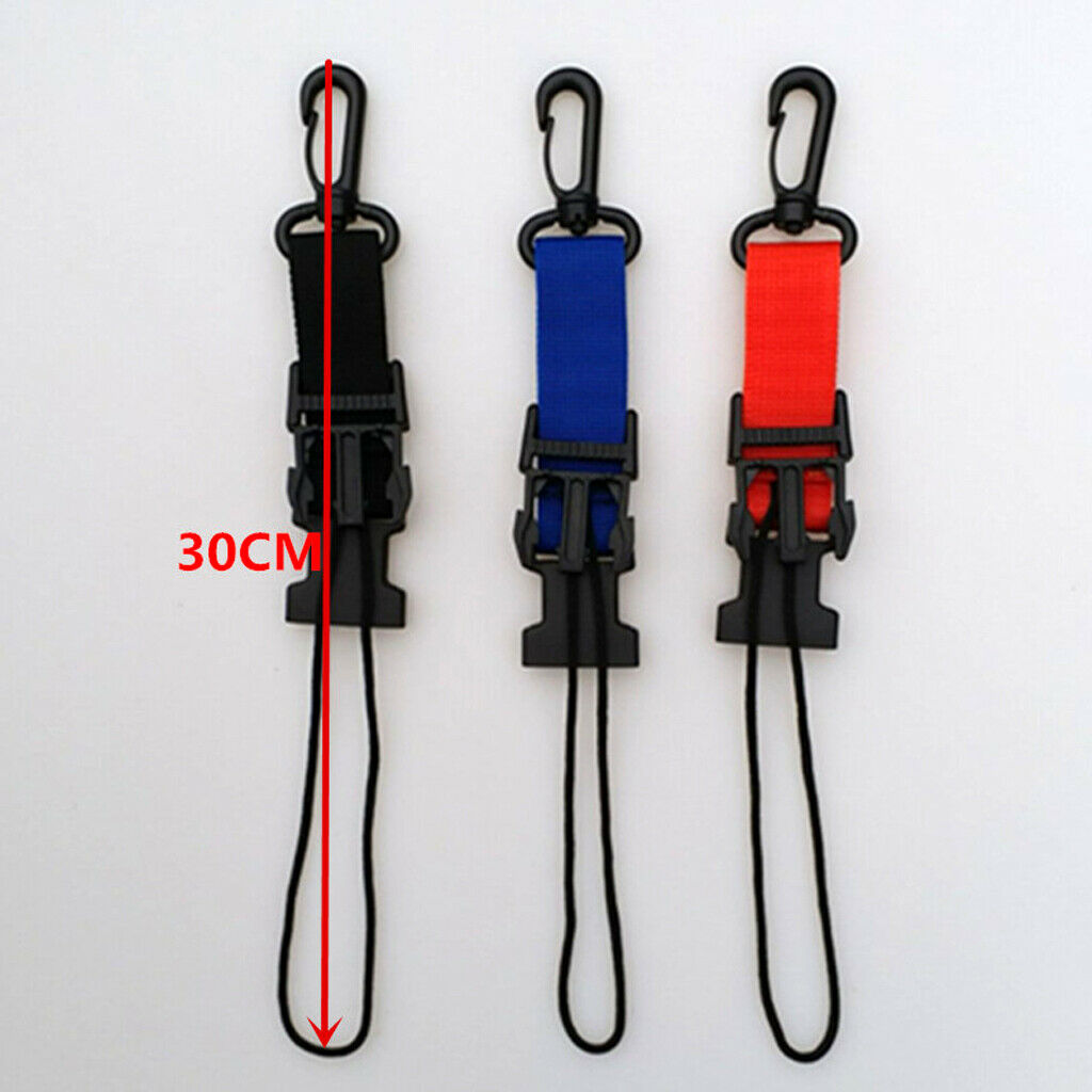Scuba Dive Light Camera BCD Lanyard with Quick Release Buckle Clip Black A