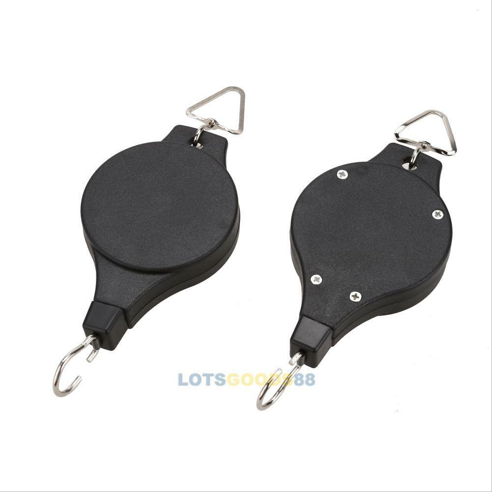 2Pcs Retractable Pulley Hanging Basket Pull Down Hanger Garden Plant Pots Hooks