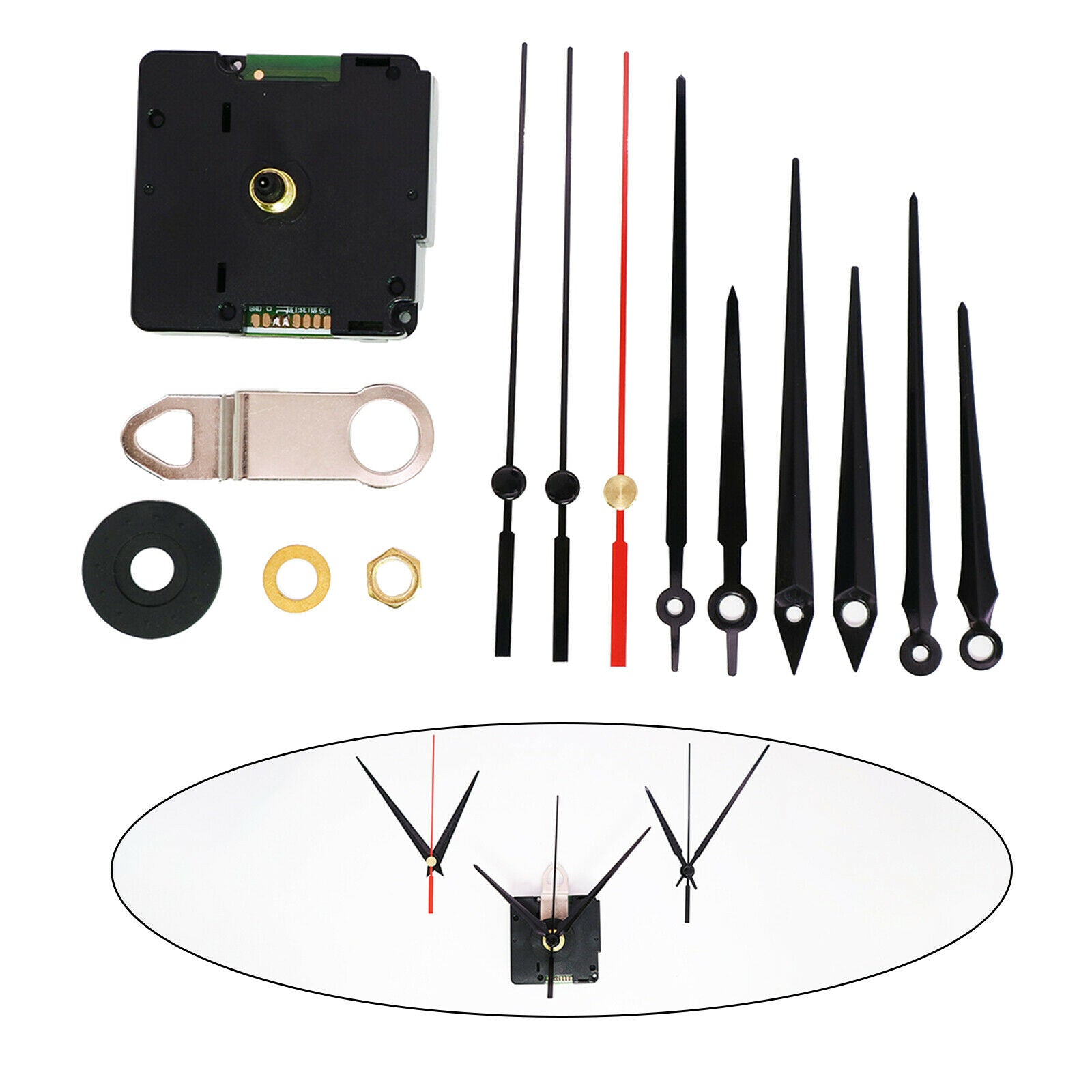 Radio Controlled Clock Movement Non Ticking with 7 Clock Hands Sets Repair