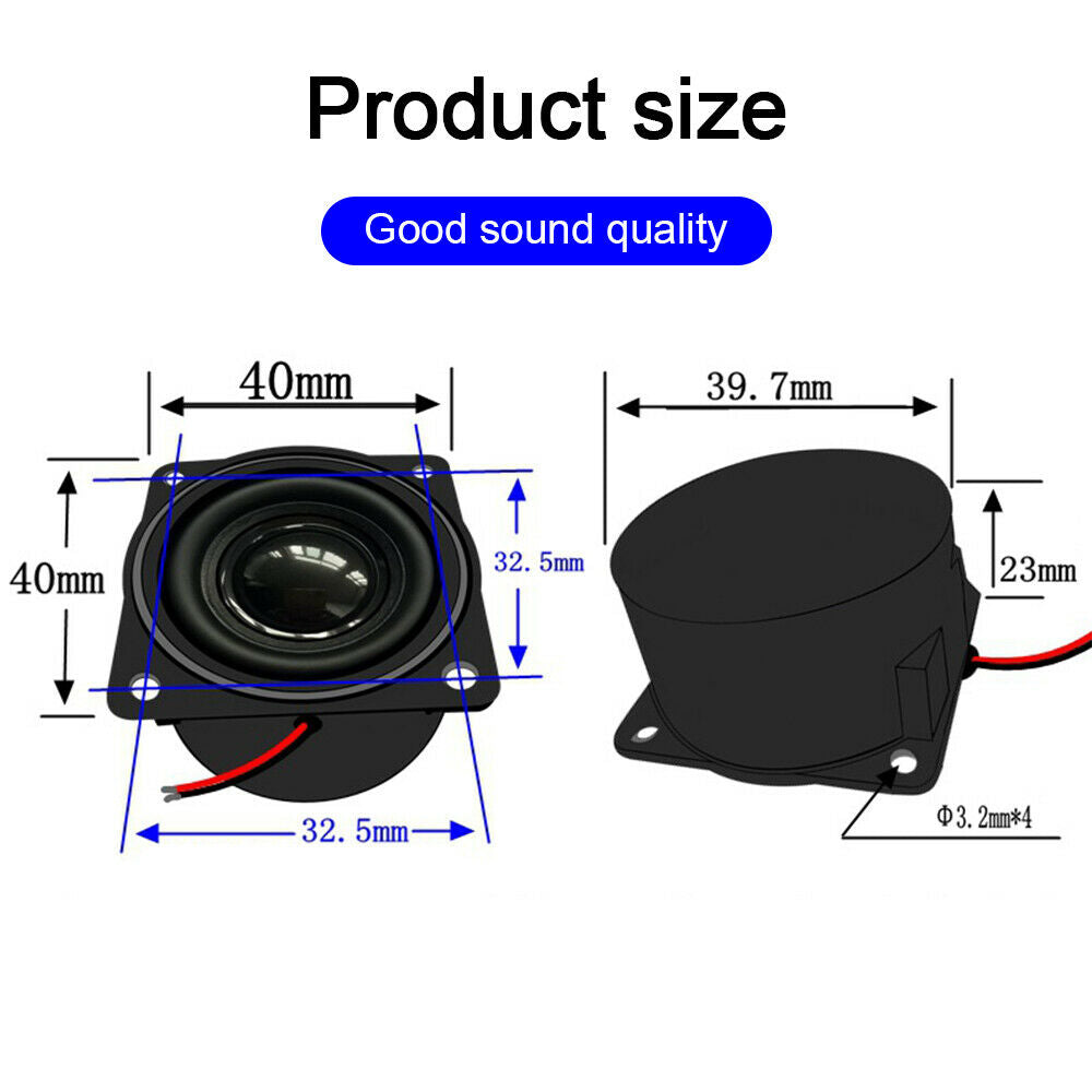 Full Range Speaker 3W 4ohm 40mm Cavity Subwoofer Unit Amplifier For Multimedia L