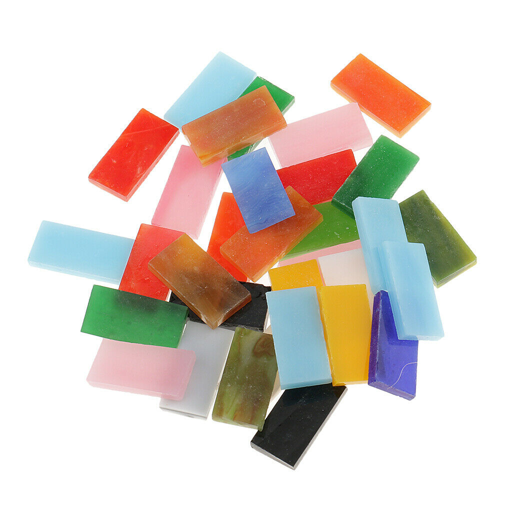 150pcs Multicolor Rectangle Glass Pieces Mosaic Tiles For Art Crafts 10x20mm