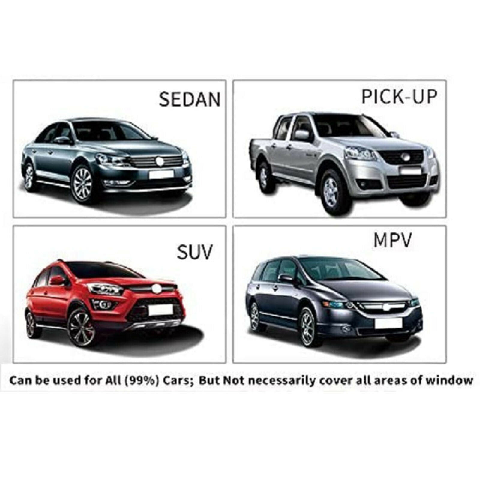 4pcs Car Magnetic Rear Front Side Window Cling Sunshade Kit UV Protection