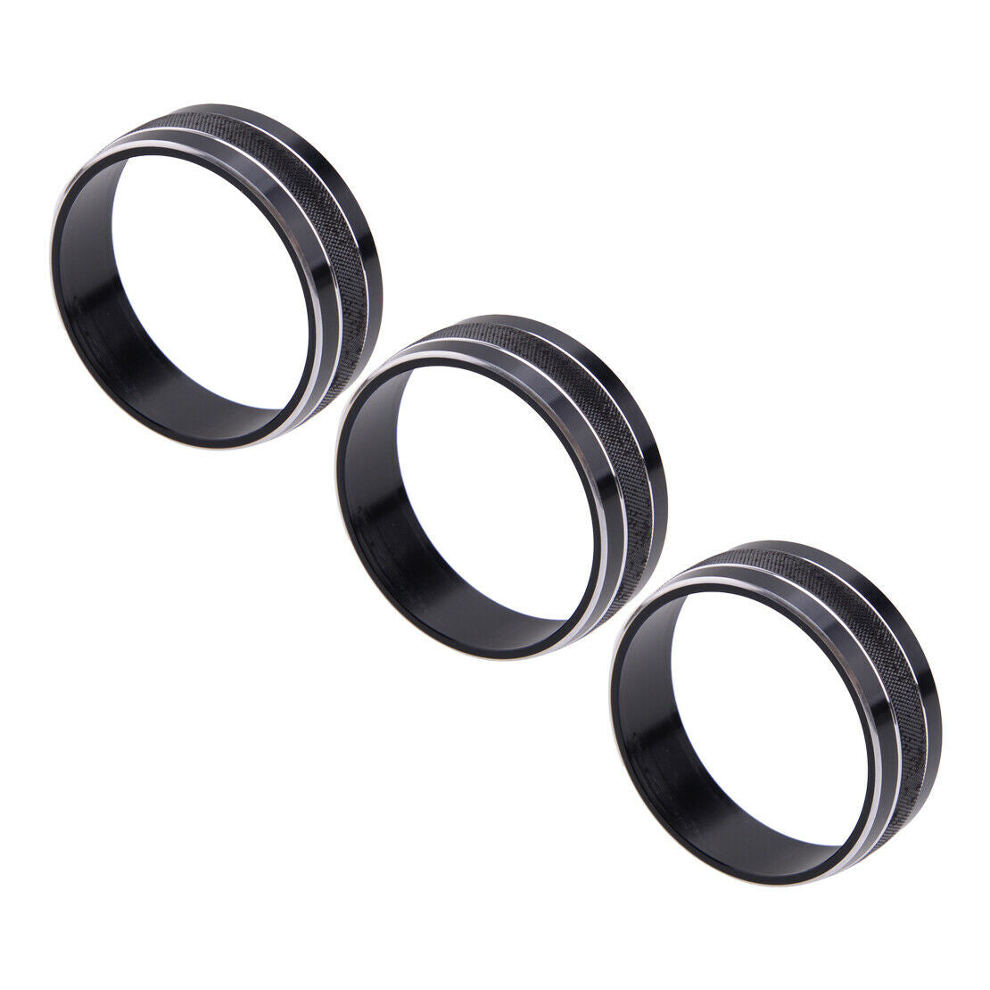 3pcs Aluminum AC Knob Control Cover Rings Trim Fits For Dodge Challenger 2009-14