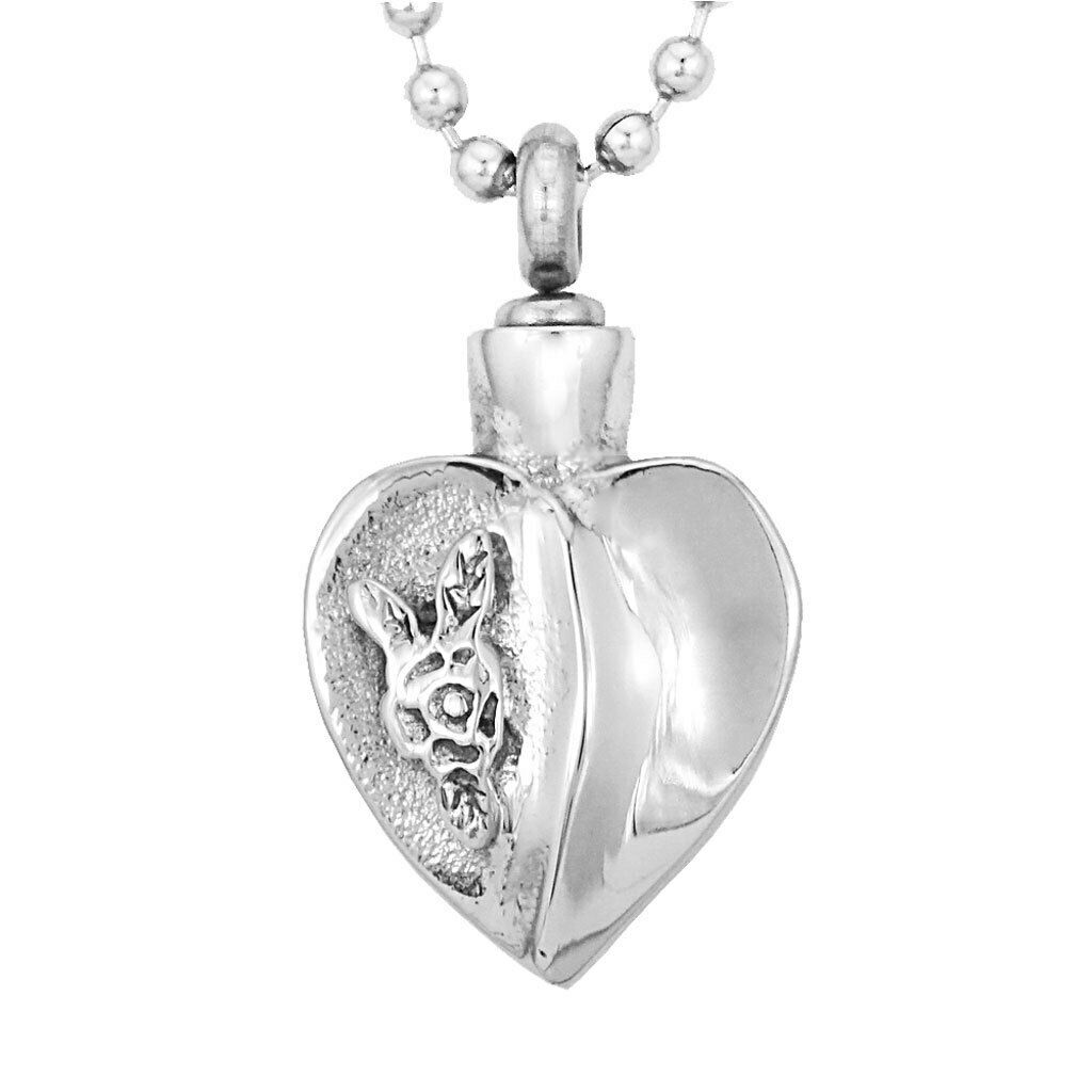 Stainless Steel Openable Heart Cremation Ash Holder Pendant Necklace Jewelry