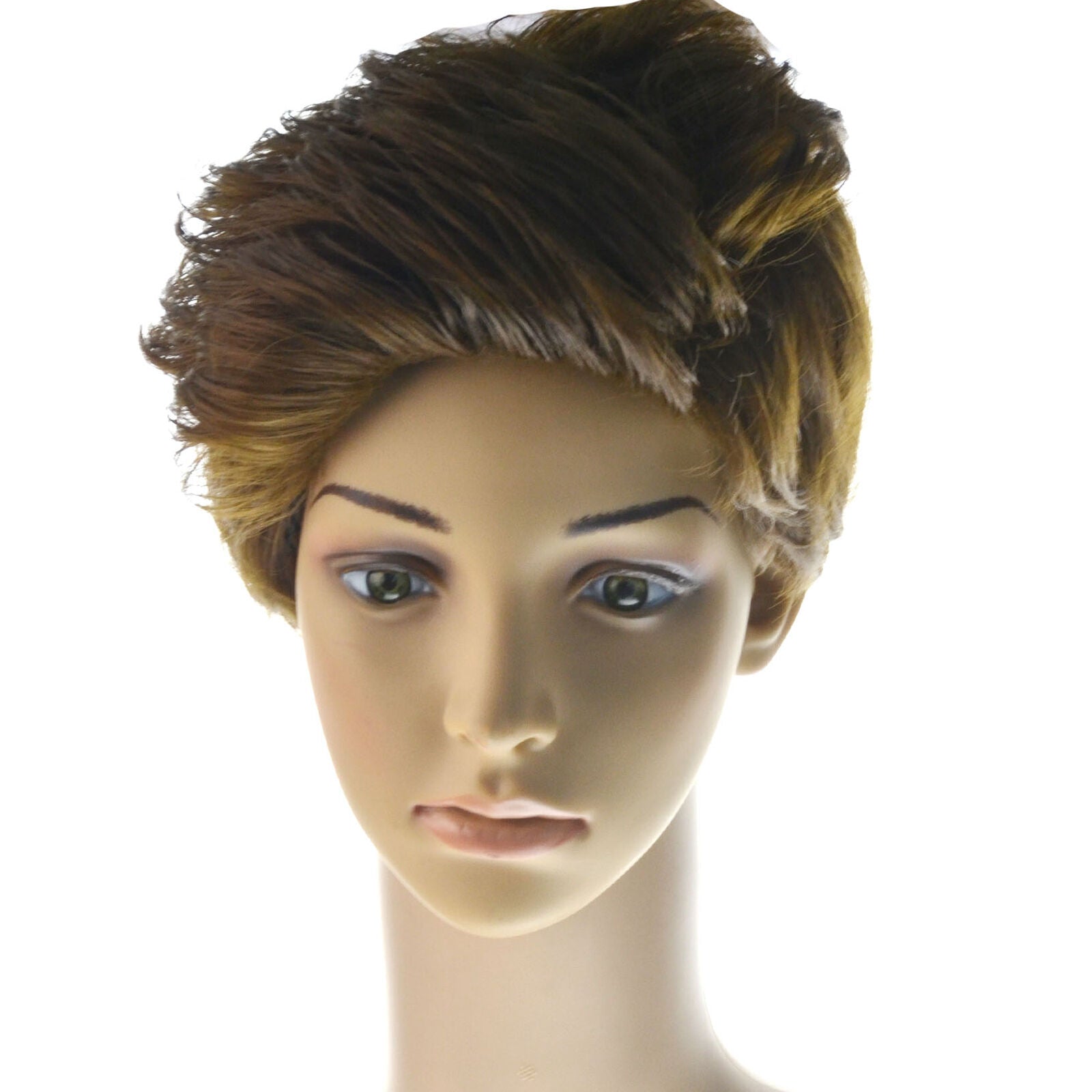 Men Handsome Brown Partial Anti-warping European and American Wig Headgear