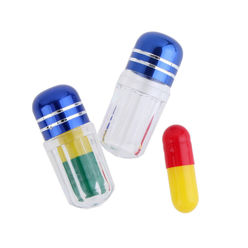 20Pcs Empty Clear Pill Case Bottle Container Capsule Shell Splitters Holder  Tt