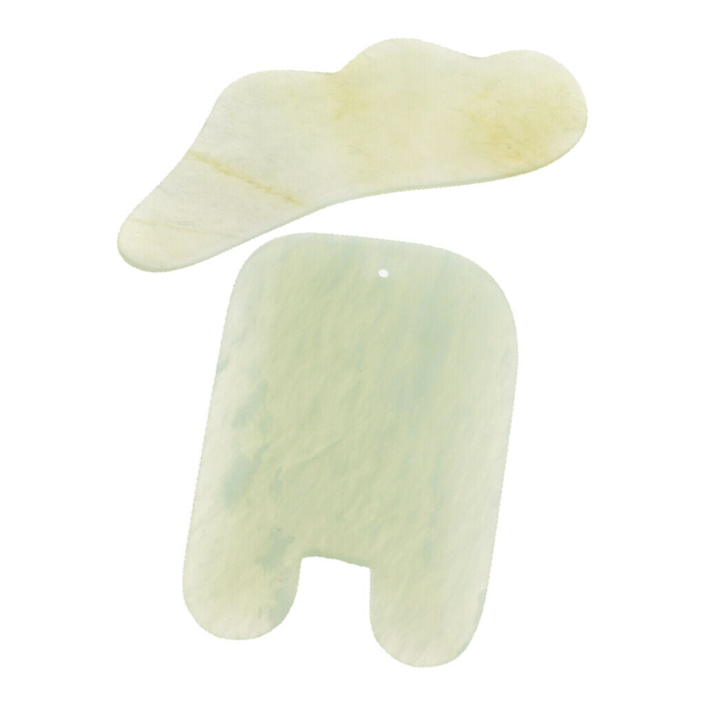 2X Natural Hsiuyen Jade GuaSha Scraping Massage Board Tools SPA Acupuncture