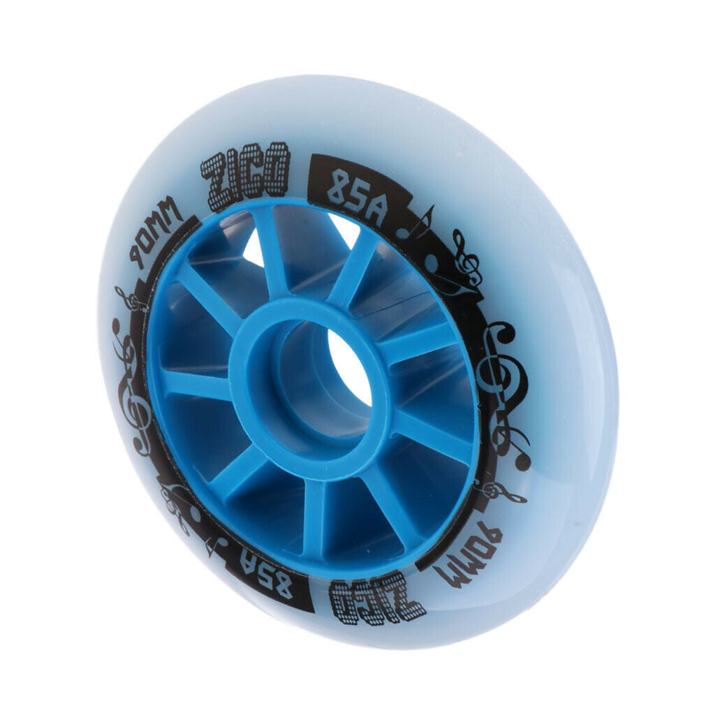 2X Outdoor PU Roller Inline Skates Wheel Replacement Racing Wheels 90mm Blue