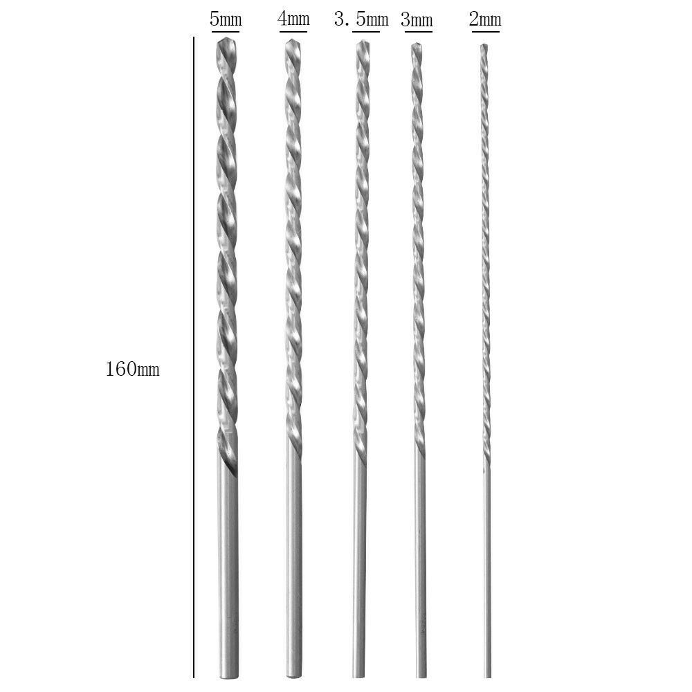 5Pcs 16CM Extra Long High Speed Steel HSS Twist Drill Bits For Wood Drilling UK