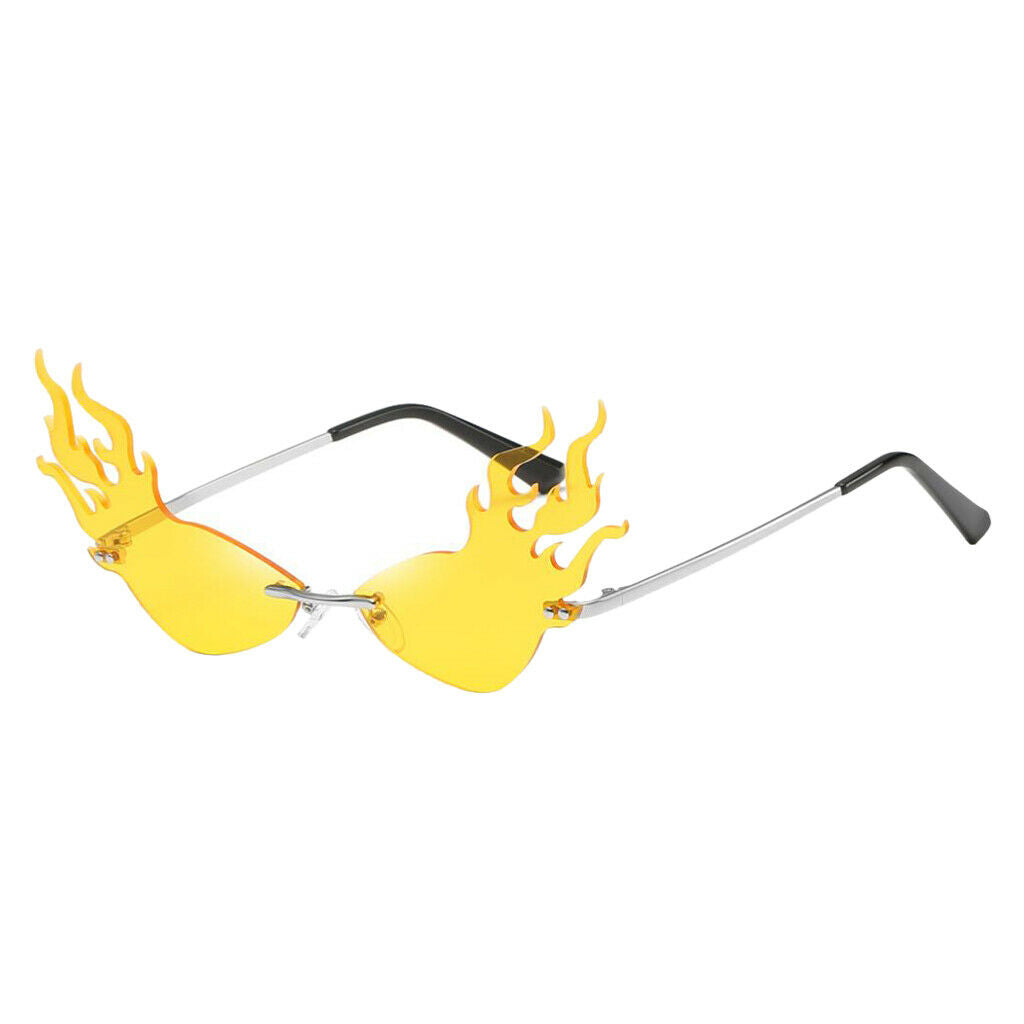 3 Pcs Luxury Fire Shape Sunglasses Wave Sun Glasses Party Eyewear Glasses