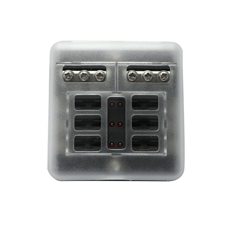 6 Way Fuse Box with screw Blade Fuses Holder Block Car Fuses Universal Fittm TH