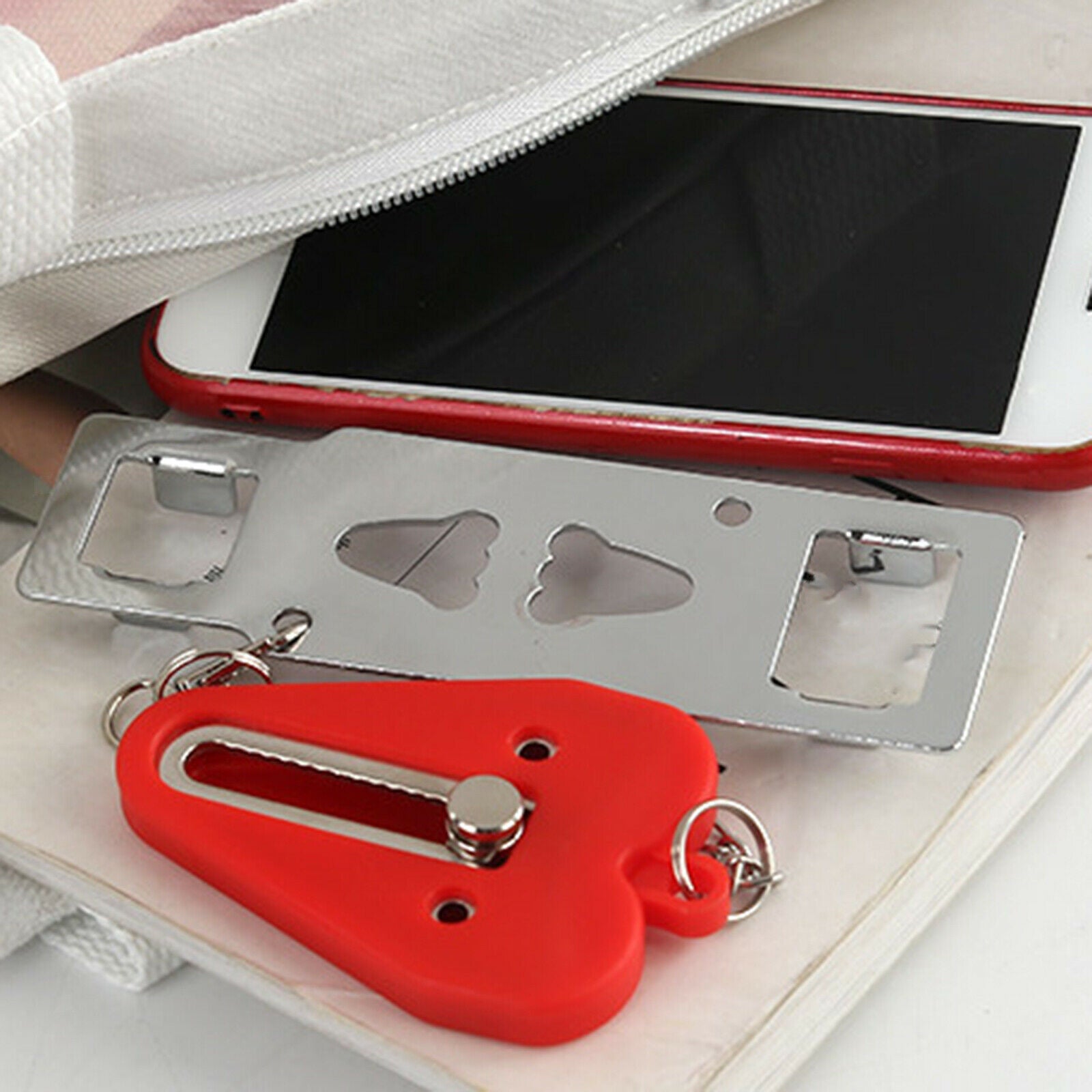 Portable Door Lock Latch for Safety Protection Manual Lock Hotel red