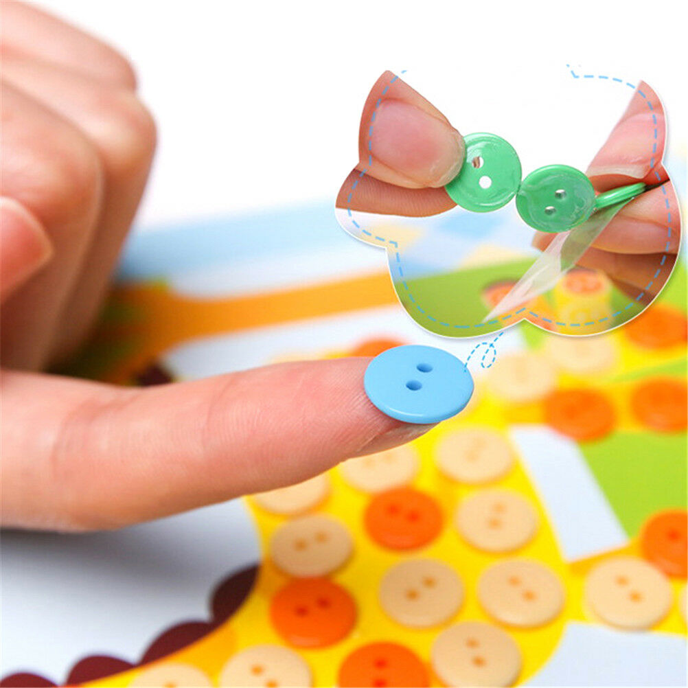 1Pc DIY Button Drawing Painting Interactive Material Kids Educational To.l8